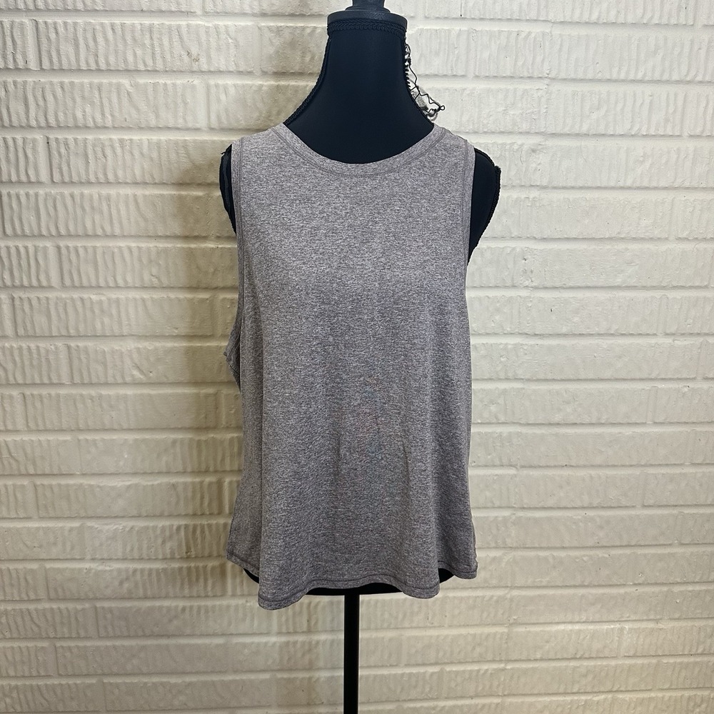 Yogalicious Gray/Purple Athletic Tank Top Sz M Workout Athletic Wide Strap